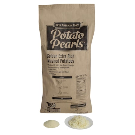 Baf Potato Pearls Potato Pearls Golden Extra Rich Mashed Potatoes Seasoned 50lbs 70659